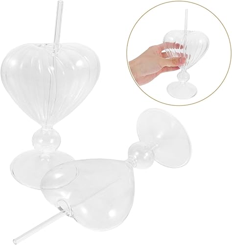 Miniatura 8 de Cabilock 2 copas de cóctel únicas de vino en forma de corazón románticas copas de jugo