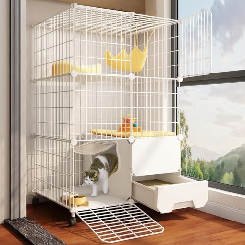 人気 安い 猫ケージ 大型 2/3段 トイレ付き pp+金属鉄 付属品一式付き おしゃれ 子猫用ゲージ 静音設計 密閉式トイレ 飛沫防止 掃除しやすい 留守番 DIY 組み立て簡単 移動も簡単 脱走防止 広々空間 多頭飼い 通気性が良い 保護用 防臭 室内