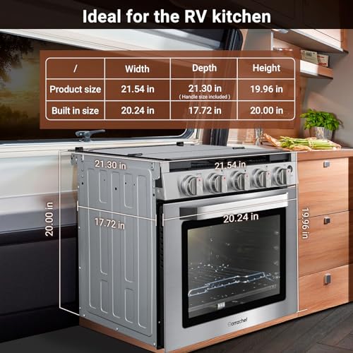 Amzchef HCK213-22A1 Rv Gas Range 21 Inches Tall,1.77 Cu.Ft Propane Range Oven With 3 Burners Stove thumb #6