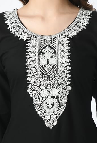 Image of LIBOZA Short Kurti for Women - Lakhnowi Chikankari Embroidered Ladies Kurta, Stylish Girls Top, Ethnic Half Kurtas, Tunic Design Woman Kurtis