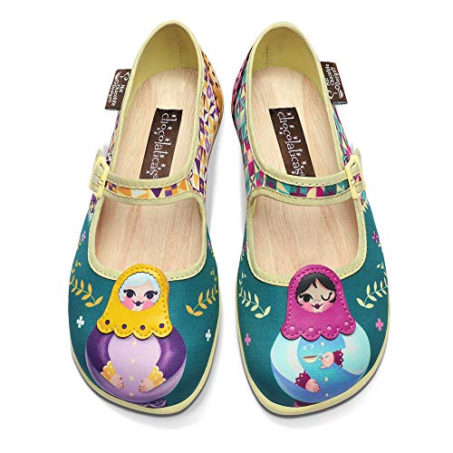 Hot Chocolate Design Chocolaticas Matryoshka Women's Mary Jane Flat Multicoloured HCD 39