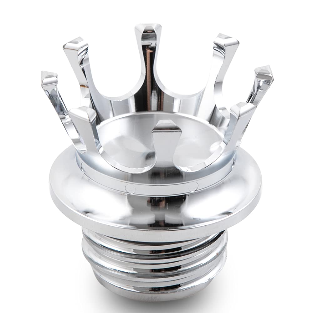 Tapa de tanque de combustible de motocicleta CNC con corona de aceite para Sportster XL1200 883 48 Softail Dyna FXD FLST Road King 1996-2021 Plata