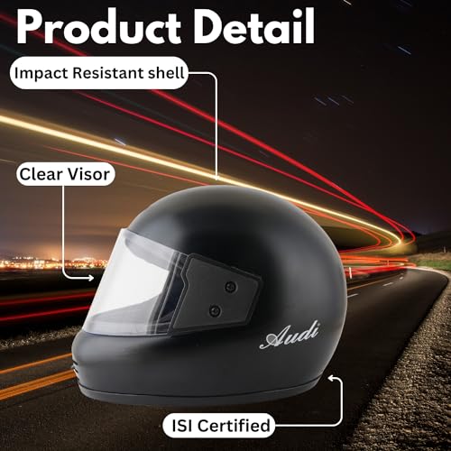 Image of Sage Square Audi Full Face Clear Visor Helmet | ISI Certified | High Standard Safety | Extra Comfort & Stylish