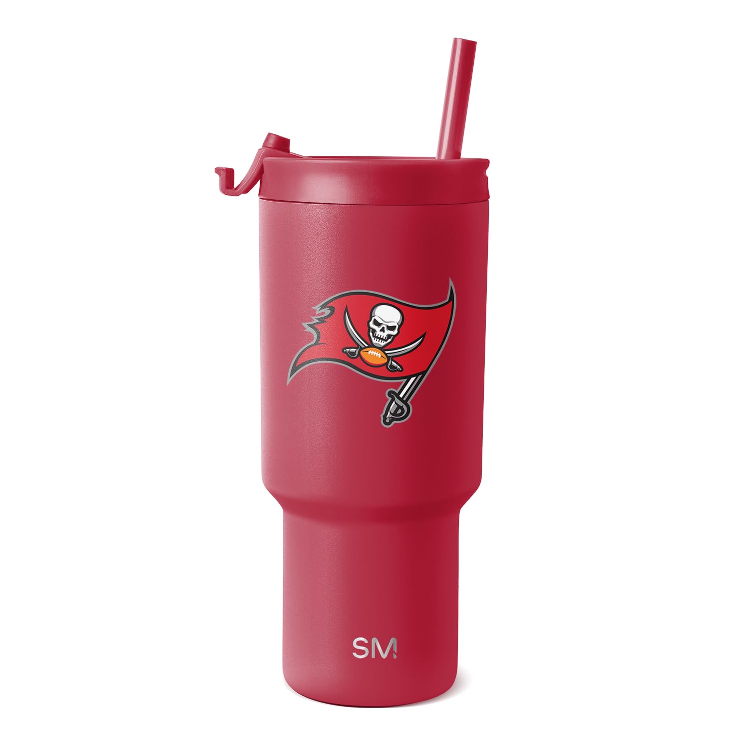Simple Modern Officially Licensed NFL Tampa Bay Buccaneers 30 oz Tumbler with Flip Lid and Straws | Insulated Cup Stainless Steel | Gifts for Men Women | Trek Collection | Tampa Bay Buccaneers