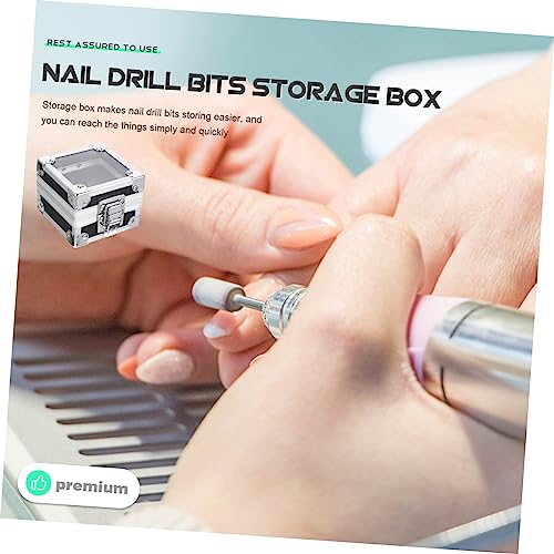 Caja organizadora para puntas de taladro de uñas PartyKindom miniatura 2