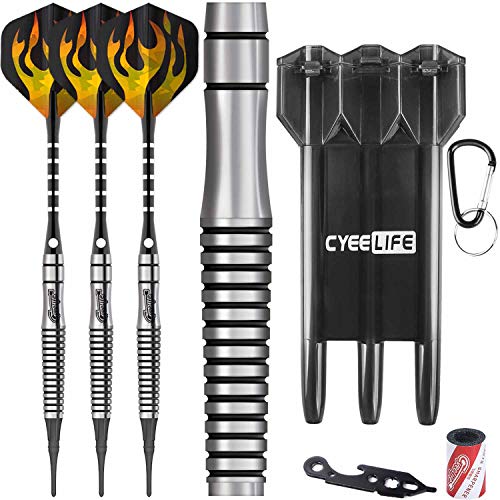 CyeeLife-90% Tungsten Soft tip Darts 20g|Dart Tool|3D Flights|Extra Tips|Alu shafts|with Carrying case|Professional Darts Set|CL05 Style
