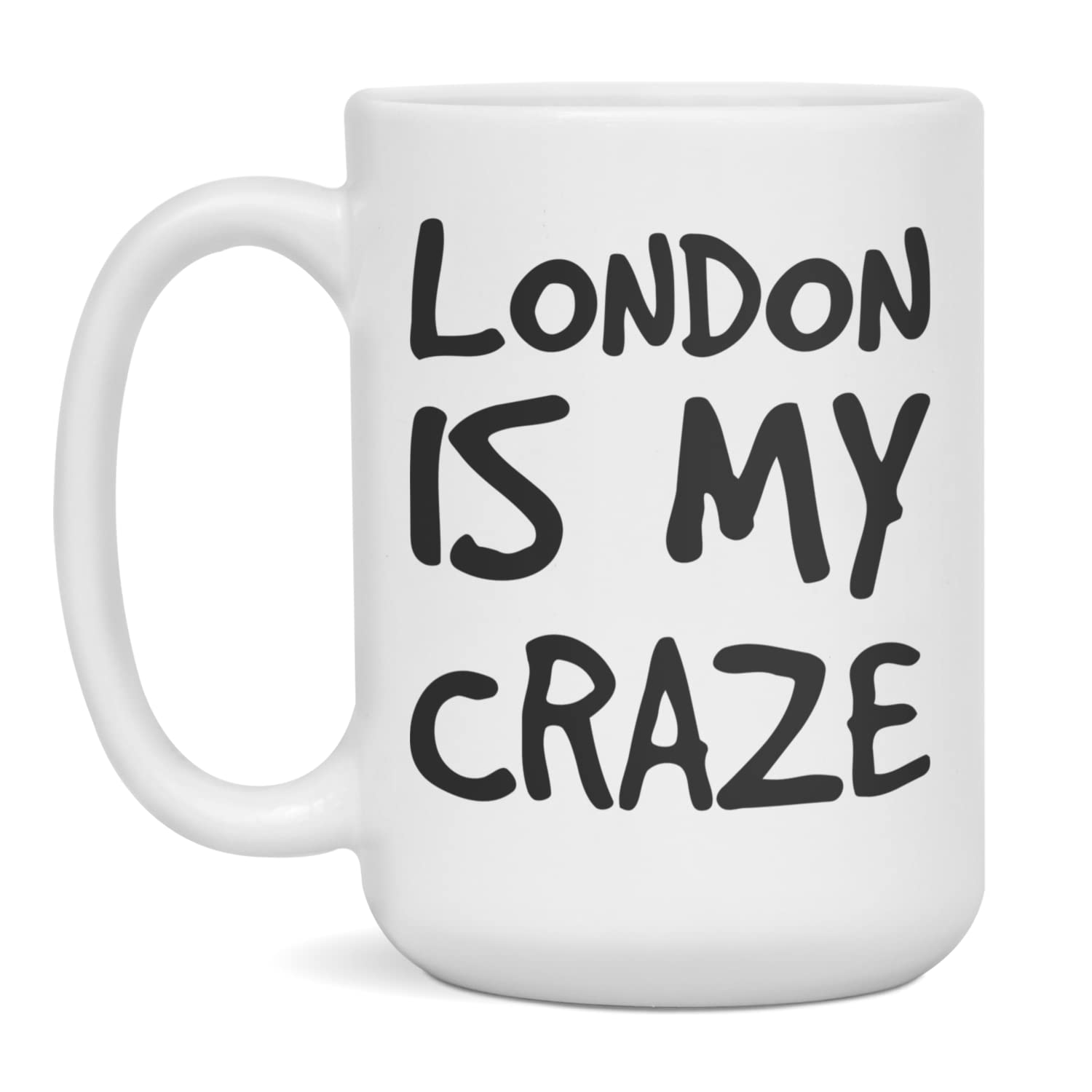London Is My Craze Ceramic Coffee Mug, 15-Ounce White