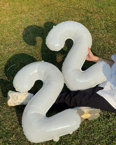 Image of 40 Inch White Number 2 Balloon Birthday Party Decorations for Men & Women