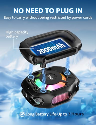 Image of darkFlash Magnetic Cell Phone Cooler for Gaming, Portable Phone Cooling Fan with Rechargeable Battery, Phone Radiator with RGB Light, Compatible with iPhone /Samsung /Android /iPad /Tablet (DK-GT)