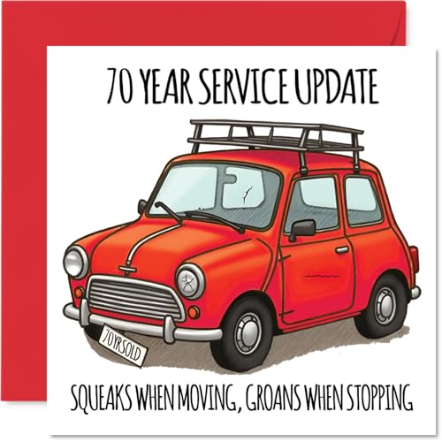 70th Birthday Cards for Women and Men Yearly Service Update