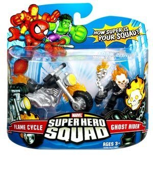 Marvel Super Hero Squad Ghost Rider and Flame Cycle 3-Inch Scale Figure 2-Pack by Hasbro