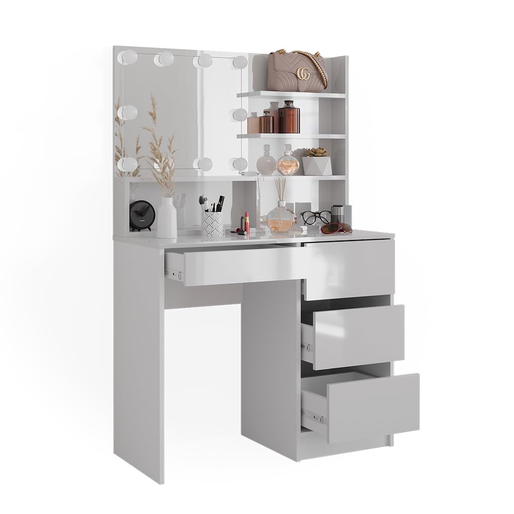 Vicco Schminktisch Sherry, Weiß, 90 cm