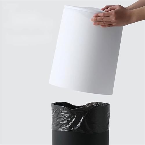 Miniatura 3 de HASMI Cubo de basura simple para sala de estar con tapa, cesta de papel, moda para el hogar, baño, cocina, gran capacidad, prensa de oficina,