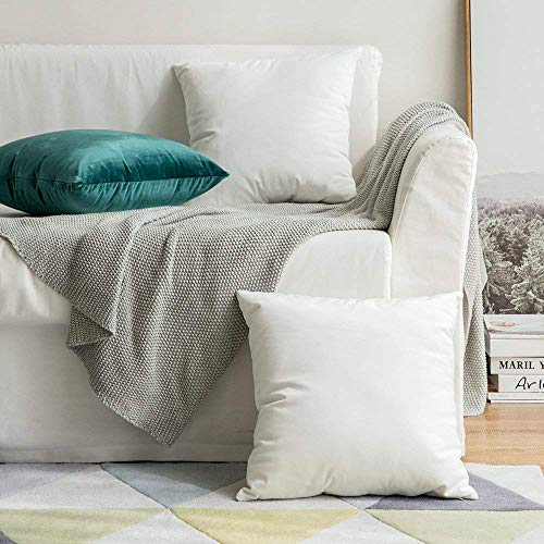 Image of Khooti Velvet Cushion Cover Pack of 1-12 inch x 12 inch / 30 x 30 cm - Pure White - Soft Pillow Covers Cushion Case for Sofa Bedroom Livingroom Chair Car, Cushion Cover