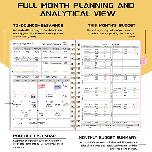 Budget-Planner-2024-2025-Monthly-Bill-Organizer-With-Pockets-Undated-Financial-Organizer-with-Expense-Tracker-Notebook-Budgeting-Journal-and-Budget-Book-to-Control-Your-Money-Large-Size-7-x-10