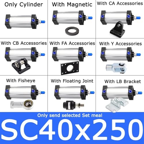 Cylindre pneumatique SC40 de haute précision en alu rigide - 2