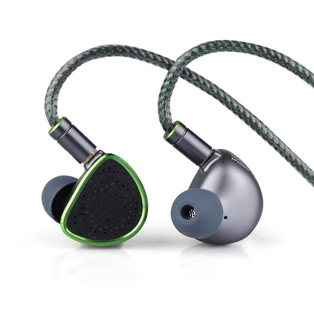 Electronic - x HBBSs Hook-X/HOOK-X 14.2mm Open Planar Drive+PZT Drive HiFi In-ear Earphone with Detachable 0.78 2pin OCC Cable (HOOK-X Green)