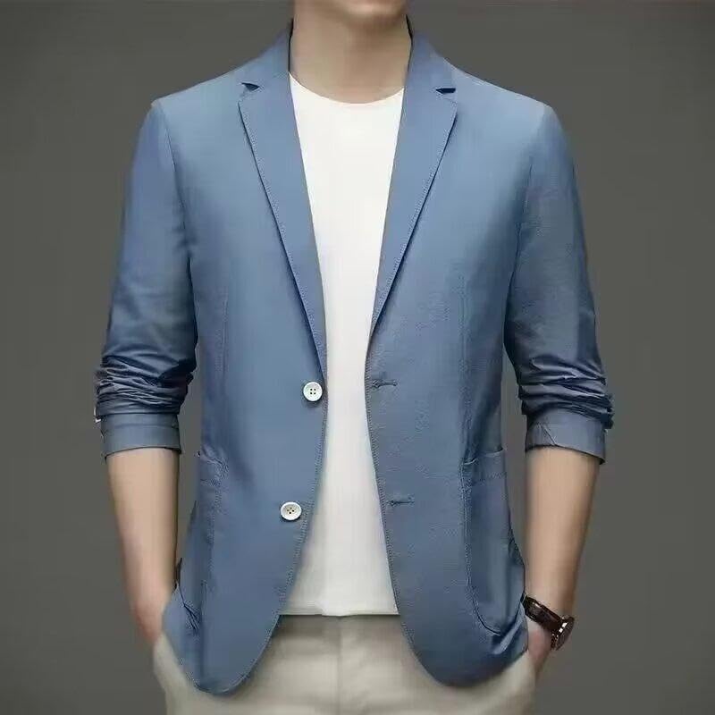 Kyayu Jacket, Men's Summer Ice Silk Cool Suit Jacket, Casual Lightweight Business Lapel Blazer4