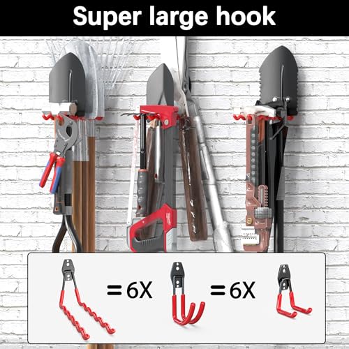Image of 3-H Heavy Duty Garage Hooks, 31 Pack Wall Storage Organizer,Red