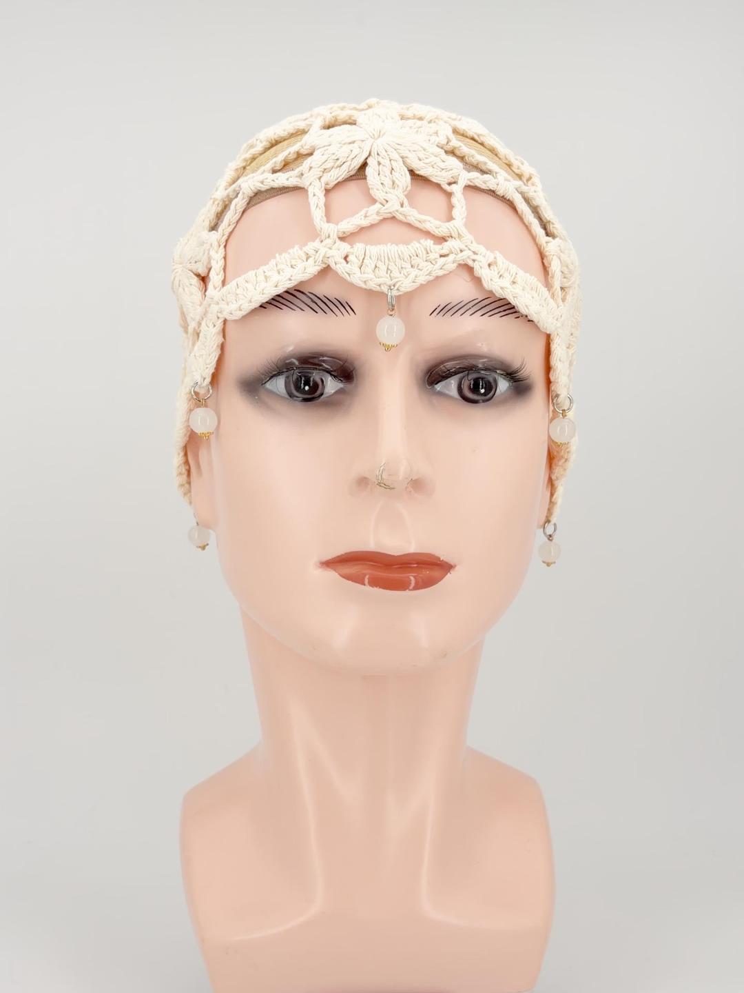 Gorro tejido a mano de mujer para verano miniatura 7