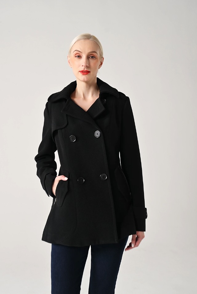 Amazon.com: BGSD Women Piper Wool Blend Hooded Short Walking Pea