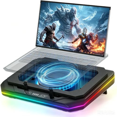 Base para portátil PHAPPY con ventilador turbo y luz RGB miniatura 1