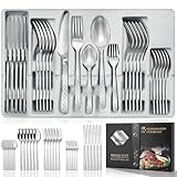 Faqueiro em Aço Inox com 30 Peças, Jogo de Talheres, Talheres, Faqueiro, Talher, Conjunto de Talheres, Jogo de Talher, Kit Talheres, Jogo Talheres, Talheres Inox, Faqueiro Inox (Prata)