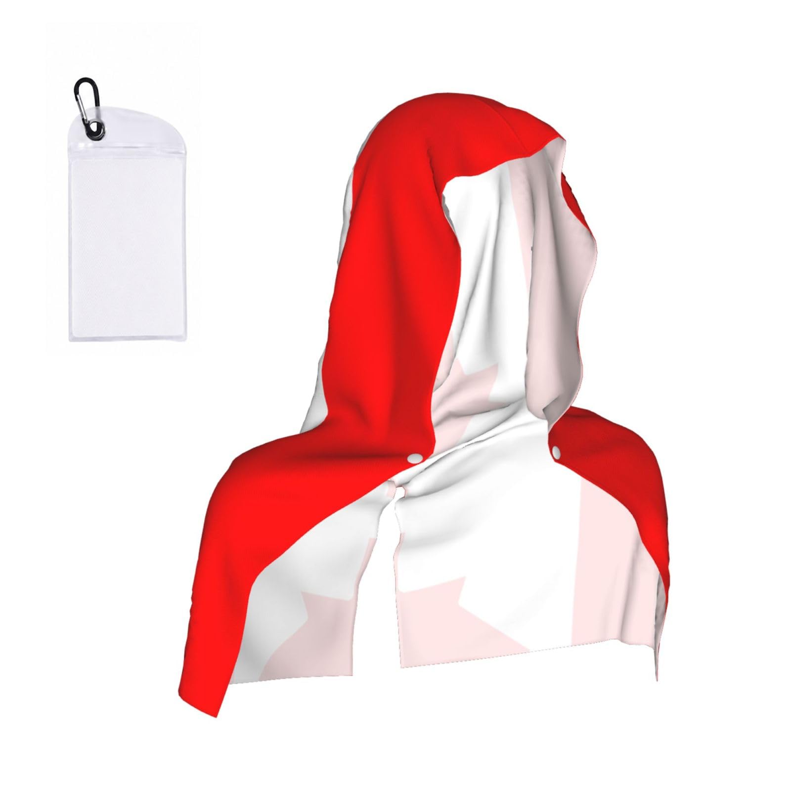 CNTDBU Canadian flag Cooling Towel Hooded-Instant Chill Neck Cover for Sports, UV Cooling Rag for Running Gym
