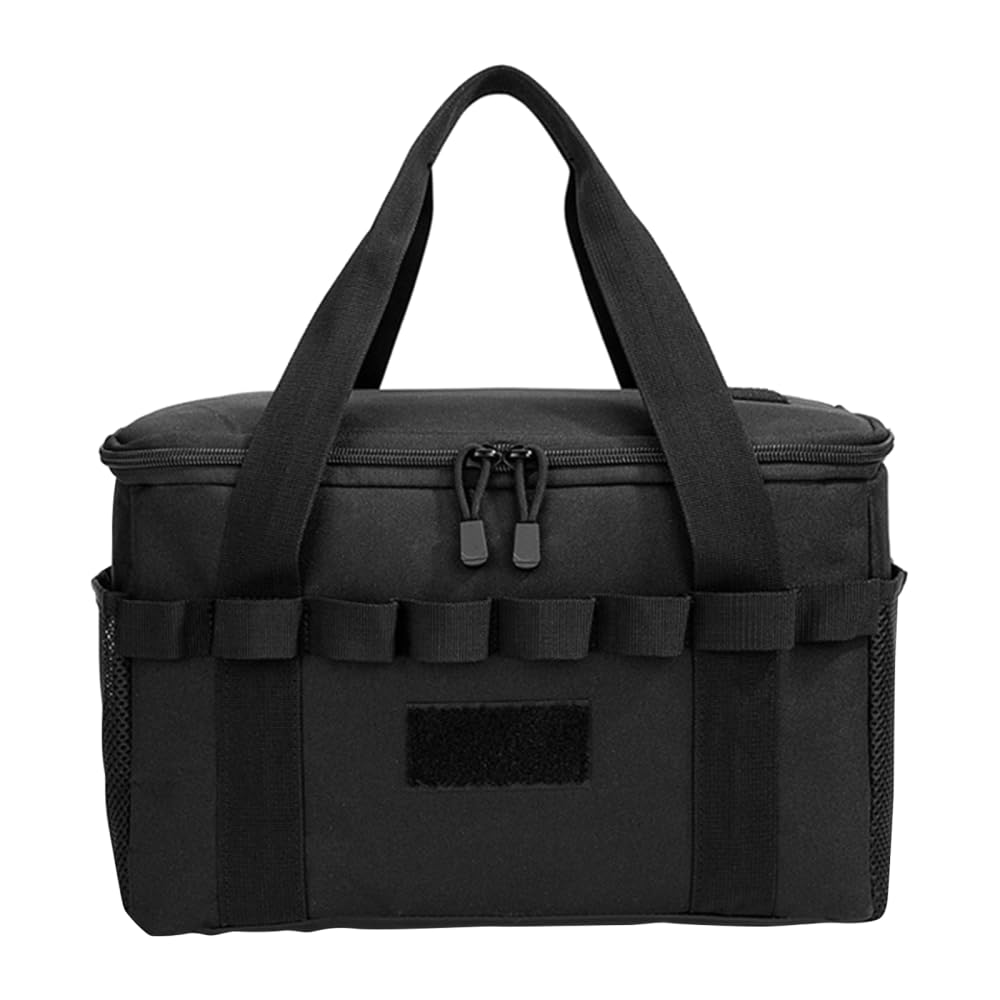 MiOYOOW Taktische Bestecktasche, Camping Aufbewahrungstasche, Outdoor Kochgeschirr Organizer, Picknick Tragetasche mit Molle Gurtband und Herausnehmbaren Trennwänden für Camping Grillen