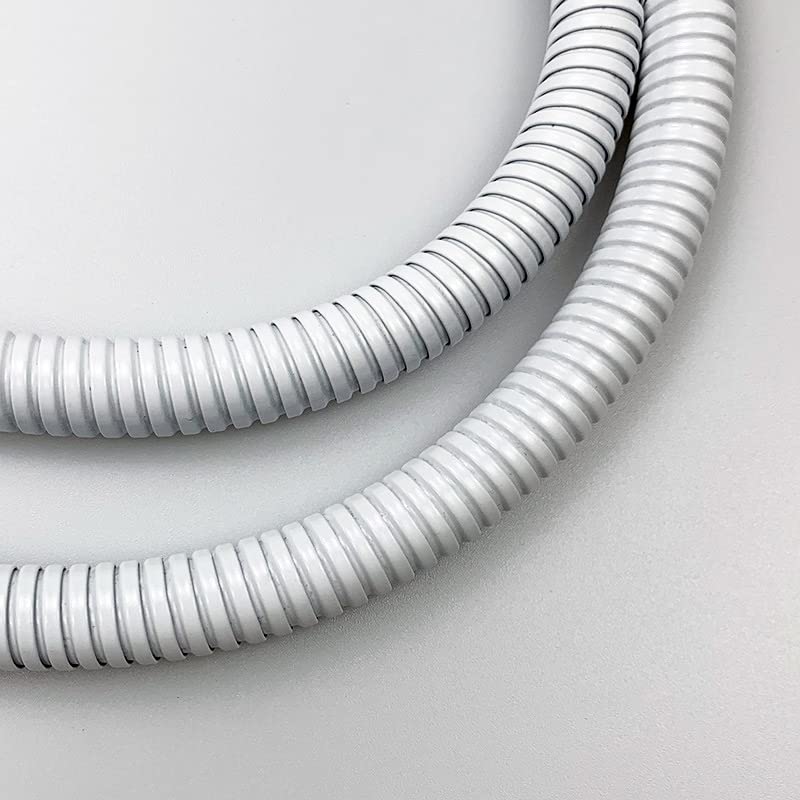 BATLAM Weißer Flexibler Brauseschlauch aus Edelstahl, lang, Badezimmer, Dusche, Wasserschlauch, Verlängerung, Sanitärrohr, Zugrohr, 150 cm (9,80 cm)
