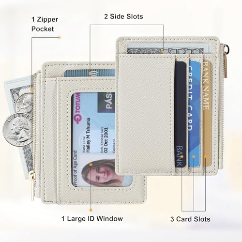 Image of Sodsay Card Case Slim Front Pocket Wallet for Women Credit Card Holder with Keychain | Slim, Front Pocket, Credit Card Holder, with Keychain