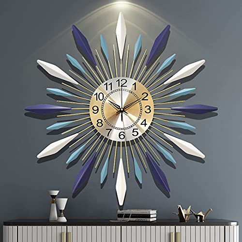 Grande horloge murale décorative pour salon et séjour au design milieu du siècle