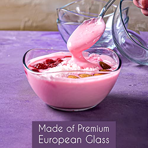 CRYSTALIA Set 6 Ciotole in Vetro per Dessert, 215ml 100% Senza Piombo, Bicchieri per Gelato, Tazza da Immersione, Snack Salse Caramelle - immagine 3