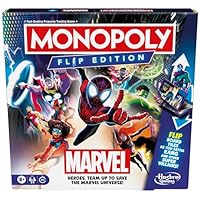 Hasbro Gaming Monopoly Flip Edition: Marvel, Strategy Board Game for 8+ Year Old Kids, for 2-4 Players, Family Games for Children and Adults