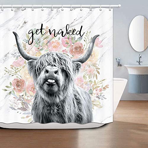 Rideau de douche humoristique polyester imperméable 180 x 200 cm avec crochets - 4