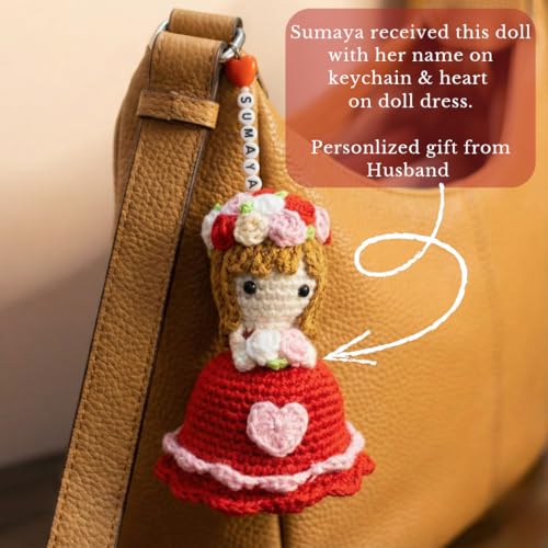 Image of Handmade Reversible Crochet Doll to Bouquet, Perfect for Girlfriend & Wife Birthday, 11cm Doll, Personalized Romantic Decor with Flower Crown