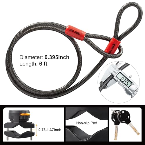 image for Bike U Lock with Cable | Via Velo Heavy Duty Anti-Theft Bicycle U Lock