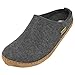Produktbild HAFLINGER Emils Toffel Filzpantoffel Hausschuh mit Ledersohle Unisex (Anthrazit 4) Gr 41