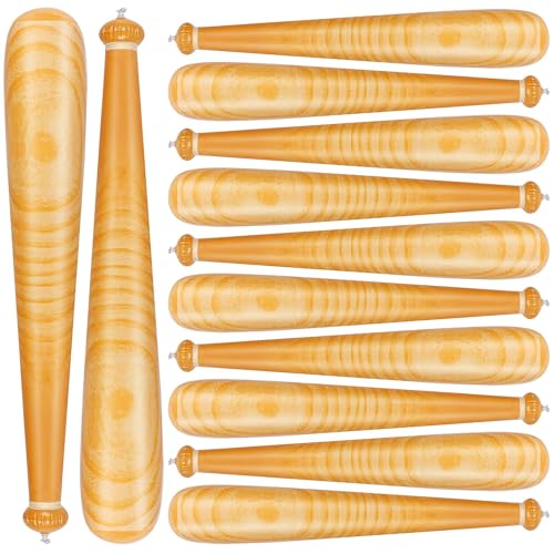 durony 12 Pack Baseball Bat Inflates 29.5 Inch Inflatable Baseball Bat Wood Grain Inflatable Baseball Party Supplies for Sports Carnival Birthday Party Favors Decorations Prizes