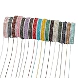 YoungJewl 51 Feet Ball Chain 1.5mm Small Brass Bead Chain Jewelry Making Chains with 20pcs Connectors for DIY Necklace Hanging Ornament Tags Bracelets Keychain Craft (17 Colors Mixed)