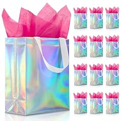Rainbow gift bag. - Pink paper