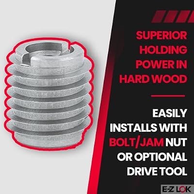 E-Z Lok 400-4-CR 400-4 Threaded Insert, Stainless Steel, 0.500 L, Knife Thread, 1/4-20 Internal Threads, 0.625, 18-8 Stainless Steel (Pack of 10)
