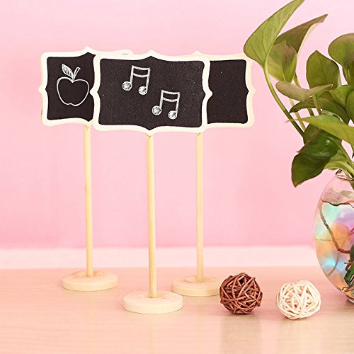 Krismile Newmini Retangle Chalkboard Blackboard Stand Wedding Lolly Party Table Numbers Place Card Favor, Mini Chalkboard Blackboards On Stick Stand Place Holder Wedding Event Party Decorations (Pack Of 12) #TOP15
