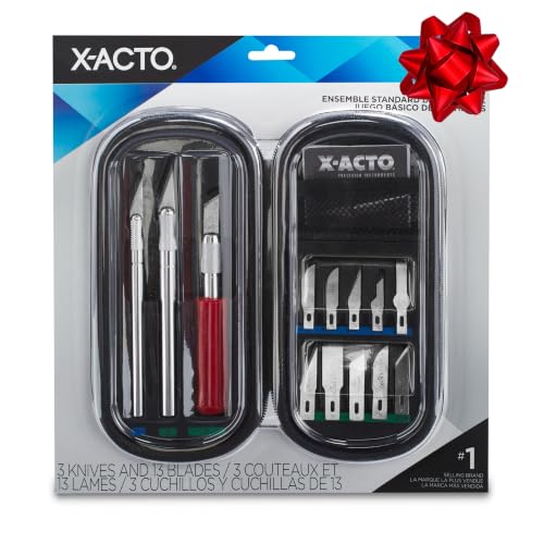 X-ACTO Compression Basic Knife Set, Includes 3 Knives, 13 Blades, Soft Carry Case, 17 Count - Crafting, Art Projects, Cutting Tools