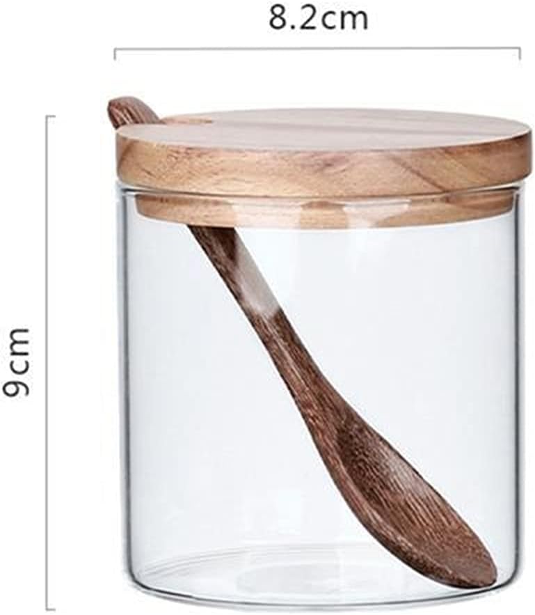 Sugar Bowl Sugar Container Sugar Bowl Kitchen Seasoning Storage Tank Glass Sugar Dispenser Bowl Salt Sugar Bowl with Lid and Spoon Spice Storage Jar Ceramic Sugar Bowl (Color : 1Pcs)