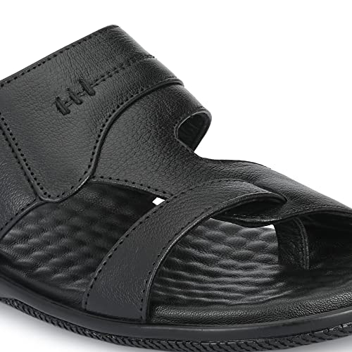 Image of Men's Genuine Leather Slippers | Thong Sandals For Men | Comfortable | Cushioned Insole | Durable | Handmade | All Occasion Slippers
