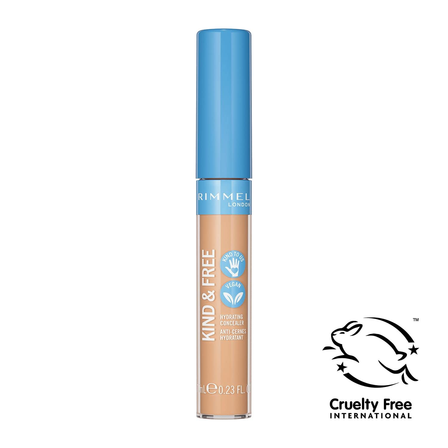 Rimmel KIND&FREE - wegański korektor nawilżający, płynny korektor do cieni pod oczami, testowany dermatologicznie, nr 10 Fair, 7ml