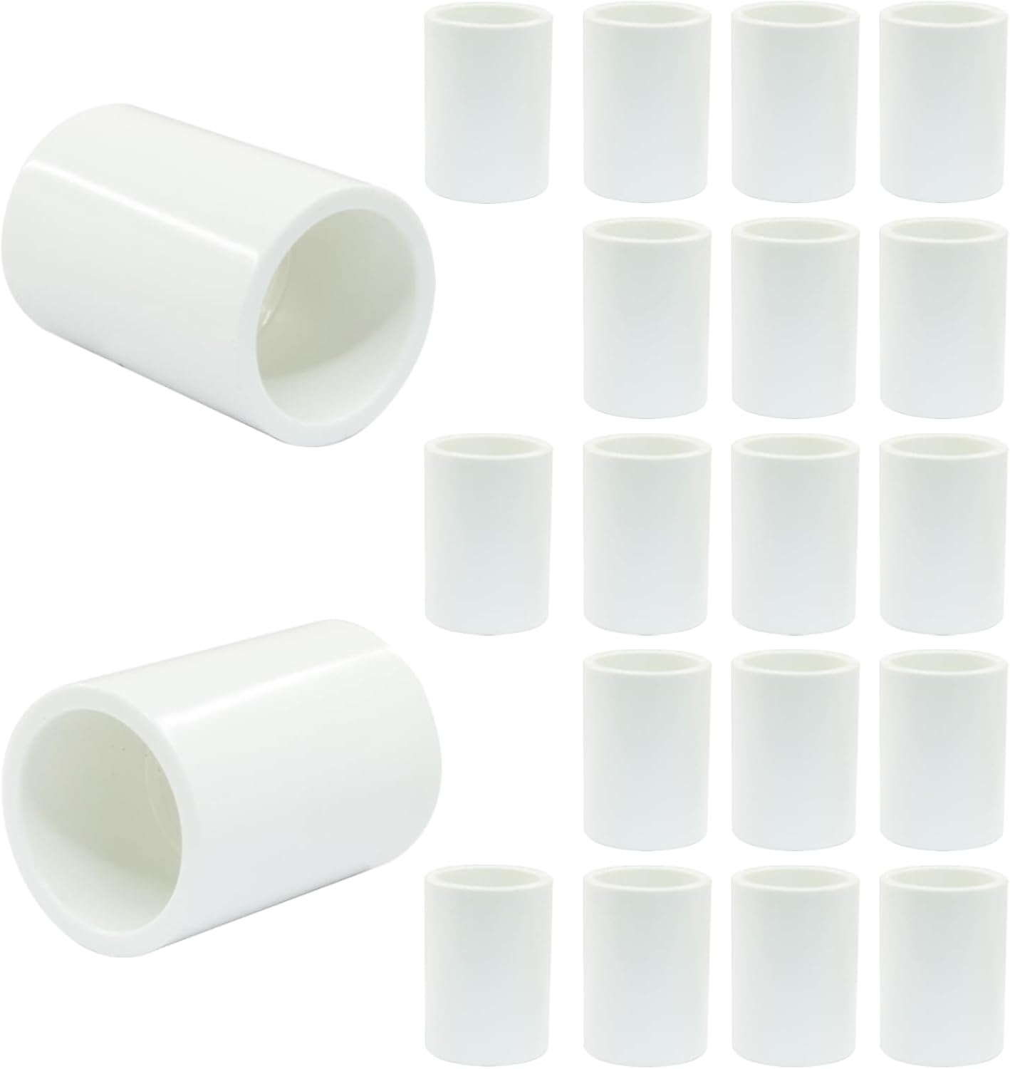 Luomorgo 1/2" PVC Pipe Fitting Coupling Connector, 20 Pack Socket x Socket Pipe Fitting Slip, White Coupling Connector for Plumbing, Extension