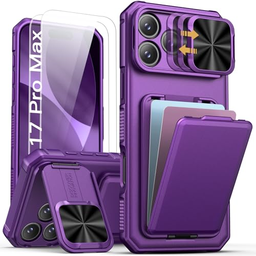Image of SSLOTSCASE for iPhone 17 Pro Max Case with 2X Screen Protector, Dark Purple