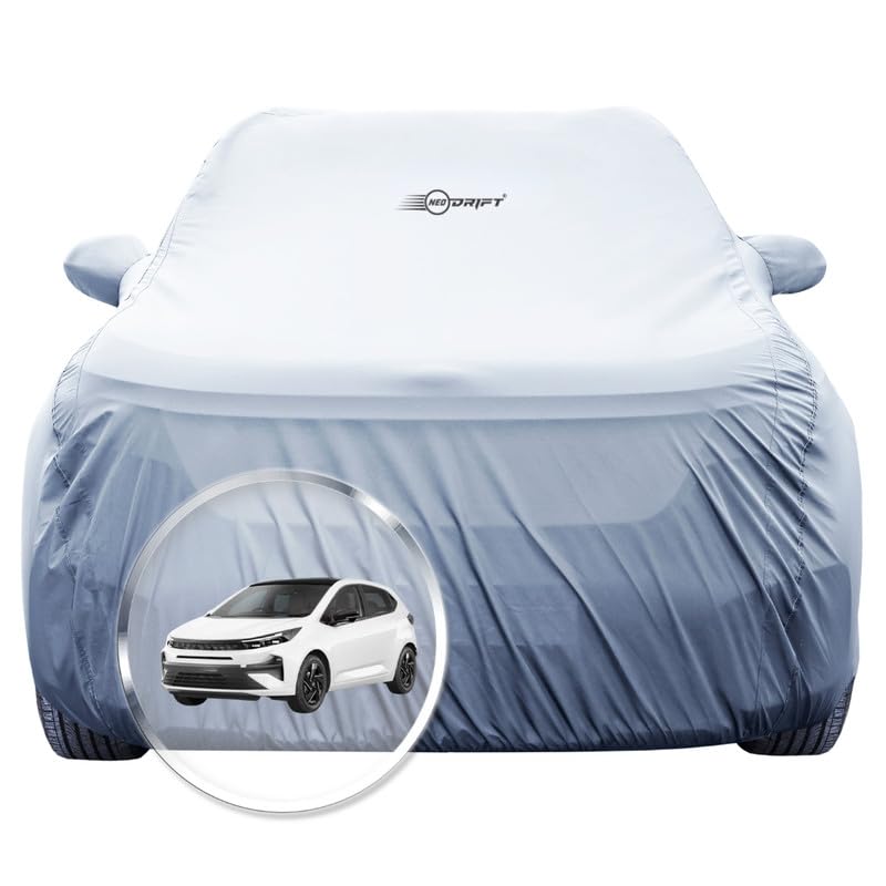 Image of NEODRIFT 'SilverTech' Car Cover for Tata Altroz (Back Long Antenna) (100% Water-Resistant, All Weather Protection, Tailored Fit) (Colour: Silver)